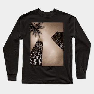 Skyscrapers surrounded by fog in Hong Kong Long Sleeve T-Shirt